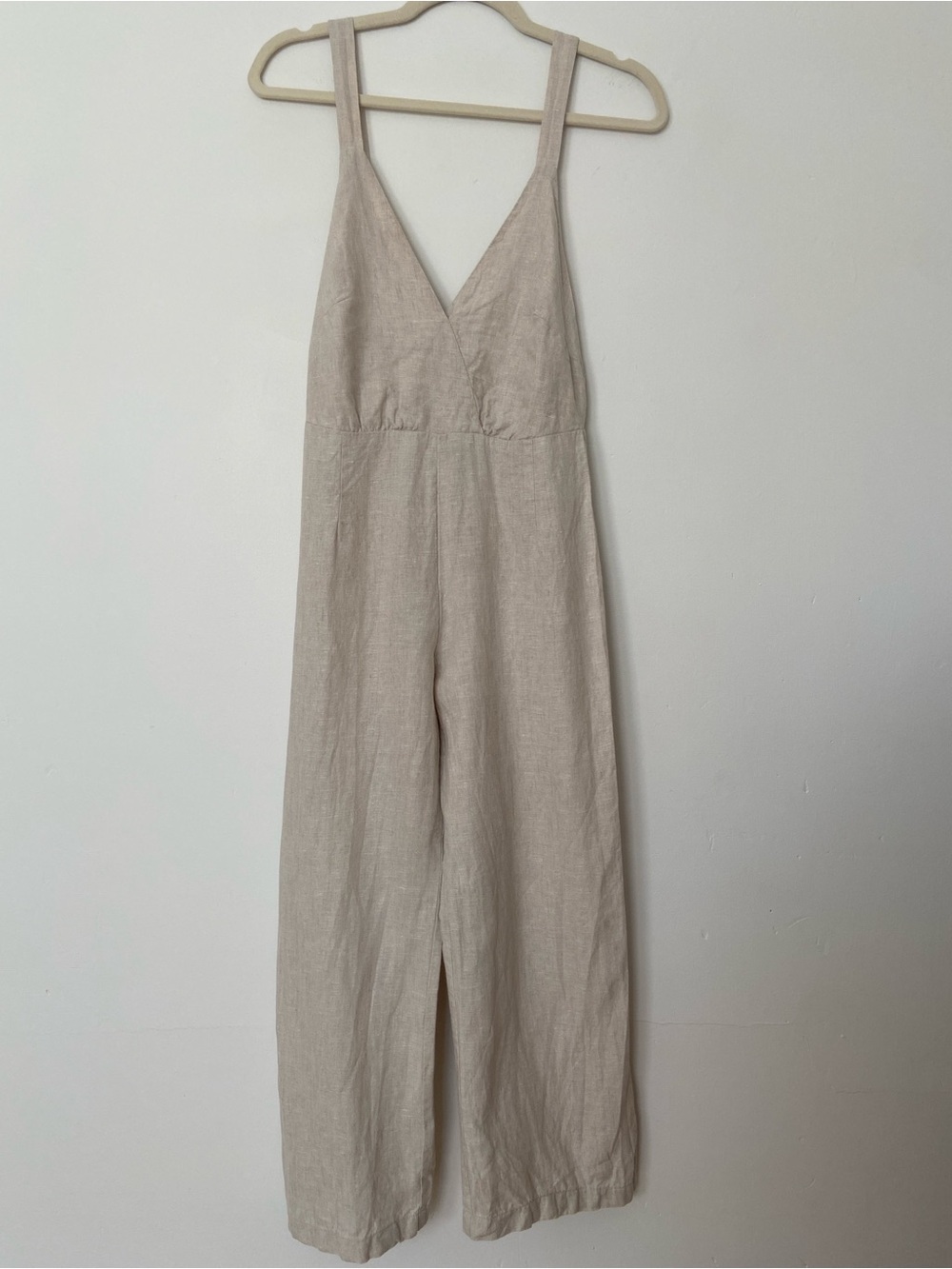 Reformation Dani 100% Linen Jumpsuit Natural Sand size 2